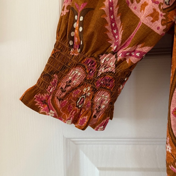 Spartina 449 Lavern Poplin Dress Mercer House Damask Brown size XS. NWT!!! - Picture 7 of 8